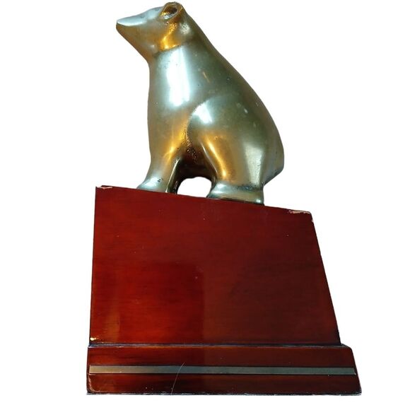 Vintage 80's Great City Traders Bull and Bear Bookends Bronzed Br… - Picture 5 of 16